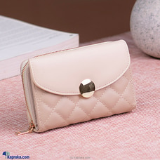 Slim Small Wallet With Zipper Coin Pocket - Beige Buy valentine Online for specialGifts