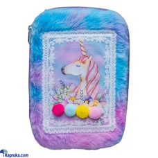 Multi-Compartment Pencil Case - Organize Your Stationery in Style - Fluffy Unicorn - Purple Buy childrens Online for specialGifts