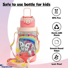 Kids water Bottle 550ml with straw and adjustable strap Stylish Unicorns Pink Buy Infinite Business Ventures Pvt Ltd Online for SCHOOL SUPPLIES