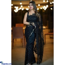 black heavily embroidered saree Buy Xiland Group Ventures Pvt Ltd Online for CLOTHING