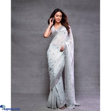 Pure Georgett saree Buy Xiland Group Ventures Pvt Ltd Online for CLOTHING