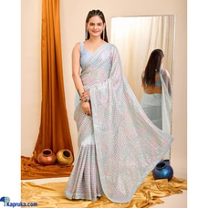 light blue premium Georgette saree Buy Xiland Group Ventures Pvt Ltd Online for CLOTHING