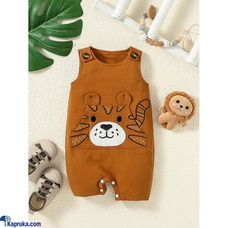 Baby Boy Cartoon Graphic 3D Ear Design Button Detail Romper  Online for none