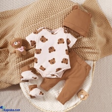 Baby Boy 4PCS Bear Print Clothing Set  Online for none