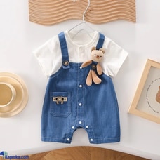 Baby Bear Denim Pocketed Dungaree Romper Overall  Online for none