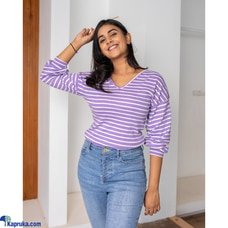 Suzie Sweater Top Purple Stripe  Online for none