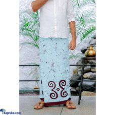 Light blue batik sarong with maroon design Buy Teal Online for CLOTHING