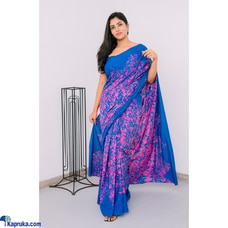 Pink And Blue Batik Saree M017  Online for none