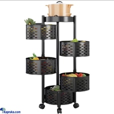 5 Layer Circular Rotatable Kitchen Rack Fuit Vegeatables Storage  Online for none