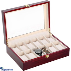 12 slots Watch Storage Box Display Piano RED WOOD Case in Gold Hardware Buy Jewellery Online for specialGifts