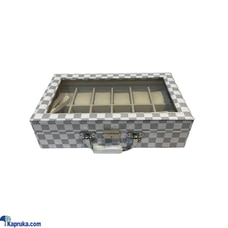 12 Slot Watch Box PU  Checkered Leather   Grey Buy value one pvt ltd Online for JEWELRY/WATCHES