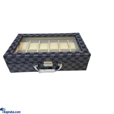 Watch Box Organiser 12 slot with checkered style   Blue Buy value one pvt ltd Online for JEWELRY/WATCHES