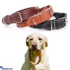 Adjustable Large Dog Soft PU Leather Collar With Double Metal Bu  Online for none