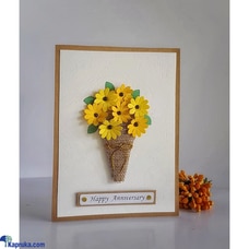 Happy Anniversary Yellow Bouquet handmade greeting card Buy Greeting Cards Online for specialGifts