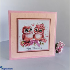 Happy anniversary two owls handmade greeting card Buy Greeting Cards Online for specialGifts