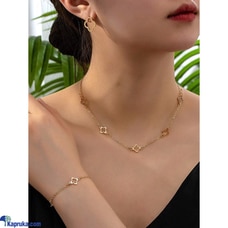 Gold Plated Four Clover Jewellery Set - Womens Jewelry  Online for none