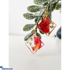 Resin Rose Petal Diamond Earrings Buy Resin by Tara SL Online for specialGifts