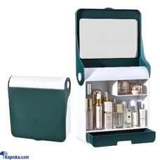 Cosmetic storage Rack With Mirror Bluish green colour Buy HOUSE OF SMART Online for COSMETICS