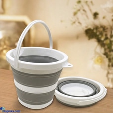 Grey Color Foldable Silicone Round Bucket  Online for none