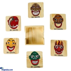 Wooden Coaster Set with Sanni Masks Design Colored Buy Household Gift Items Online for specialGifts
