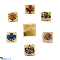Wooden Coaster Set with Traditional Masks Design Colored Buy Household Gift Items Online for specialGifts