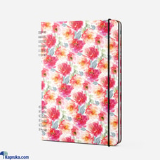 TIMEPLAN A5 FLORAL NOTEBOOK - SATIN SOFT TOUCH FINISHED PRINTED COVER - SILK IVORY PAPER - WITH PEN- LOOP- FOR HER Buy childrens Online for specialGifts