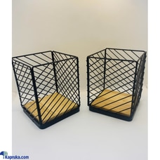 Carbon Steel and Wooden Base Pen Holder Buy The Shopping Kingdom Online for HOUSEHOLD
