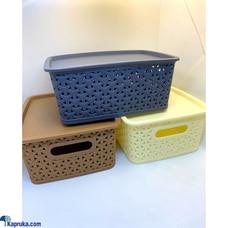 Pack of 3 Table top storage basket with lid Buy The Shopping Kingdom Online for HOUSEHOLD