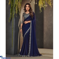 Patch Border Work Georgette Classic Saree In Blue  Online for none