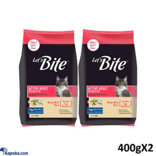 Let`s Bite Active Adult Dry Cat Food 400g 2 Packs Lets Bite Cat  Online for none