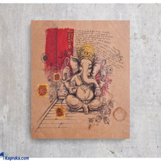 Ganesha Art Print by Mahen Chanmugam - 8x9.5 Inch Box Framed Canvas - High-Quality Reproduction from 2010 Barefoot Exhibition - Compact, Self-Standing or Wall-Mountable Spiritual Decor for Home or Office - Symbolizes Wisdom and Prosperity Buy Household Gift Items Online for specialGifts