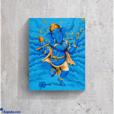 Ganesh in Blue by Mahen Chanmugam - Canvas Print on Wooden Box Frame - Handcrafted Spiritual Artwork, Symbolizing Prosperity and Wisdom - Perfect for Home or Office Decor, Unique Gift Idea Buy Household Gift Items Online for specialGifts