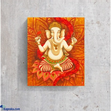 Lord Ganesha Indian Style Art by Mahen Chanmugam - High-Quality Canvas Print on Wooden Box Frame - 8x9.5 Inch - Handmade, Ready to Hang, Perfect for Home Decor or Gift - Symbol of Peace, Prosperity, and Wisdom Buy Ganeshism Online for HOUSEHOLD