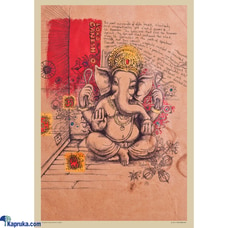 Baby Ganesh On Brown Paper By Mahen Chanmugam - 12x16 Inch Rolle  Online for none