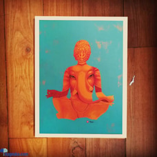 Helicity by Mahen Chanmugam - High-Quality Rolled Canvas Print - Available in 12x16 Inch - Spiritual Artwork of Lord Ganesh - Perfect for Meditation Practice or Art Display - Supports Local Artists, Encourages Peaceful and Focused Mindset Buy Household Gift Items Online for specialGifts