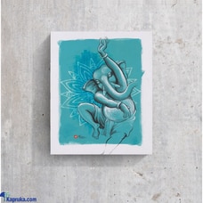Dancing in Blue by Mahen Chanmugam - 8x9.5 Inch Box Framed Canvas Print - Ready to Hang, Intricate and Vibrant Spiritual Artwork for Home Decor - Durable Wooden Frame, Perfect Gift for Bringing Peace and Positivity Buy Household Gift Items Online for specialGifts