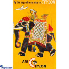 Fly the Sapphire Service to Ceylon by Mart Kempers - Vintage 1958 Air Ceylon Poster - 90 x 58.5 cm - Celebrating the Iconic Elephant and the National Airlines Global Network Buy Household Gift Items Online for specialGifts