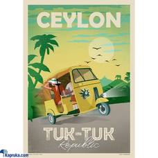 Tuk Tuk Republic Poster by Mahen Chanmugam (2015) | Vibrant Travel Art | Tribute to Classic Mid-20th Century Ceylon Travel Posters Buy Household Gift Items Online for specialGifts