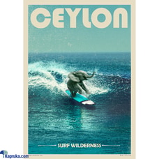 Surfing Elephant Poster by Mahen Chanmugam (2015) | Playful Art Celebrating Sri Lankas Surf Culture | I Love Ceylon Surfing Collection Buy Household Gift Items Online for specialGifts