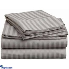 Egyptian Cotton Strips King Size Gray Colour Bedsheet With 2 Pillow Covers    90 X 100 Buy Household Gift Items Online for specialGifts