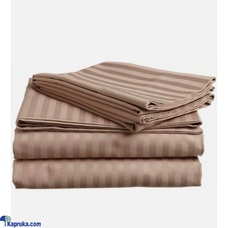 Egyptian Cotton Strips King Size Beige Colour Bedsheet With 2 Pi  Online for none