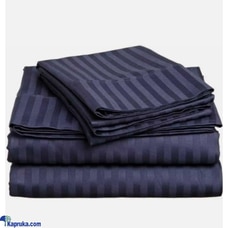 Egyptian Cotton Strips King Size Navy Blue Colour Bedsheet With 2 Pillow Covers 90 X 100 Buy World Style Online for HOUSEHOLD