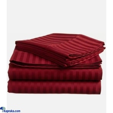 Egyptian Cotton Strips King Size Maroon Colour Bedsheet With 2 Pillow Covers 90 X 100 Buy Household Gift Items Online for specialGifts