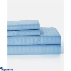 Egyptian Cotton Strips King Size Light Blue Colour Bedsheet With 2 Pillow Covers 90 X 100 Buy Household Gift Items Online for specialGifts