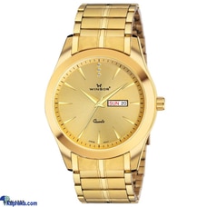 WINSOR STAINLESS STEEL GENTS WATCH GOLD DAY AND DATE 1237DDST  Online for none