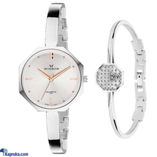 WINSOR SILVER LADIES WATCH WHITE DIAL 9349 WITH FREE BRACELET  Online for none