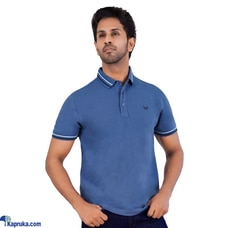 Signature Premium Basic Blue Men`s Polo T Shirt  Online for none