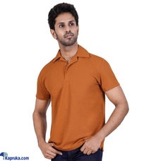 Signature V Neck Orange Color Men`s Polo T Shirt  Online for none