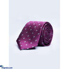 SIGNATURE PRINTED MAGENTA COLOR SLIM TIE  Online for none