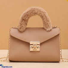 Luxury Velvet Charm Square Handbag Khaki  Online for none